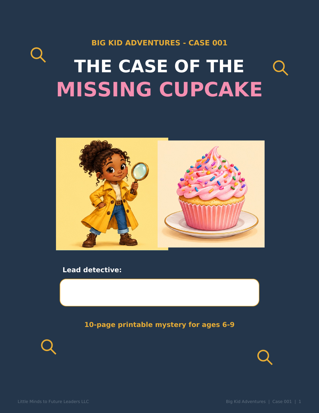 The Case of the Missing Cupcake printable mystery for ages 6 to 9